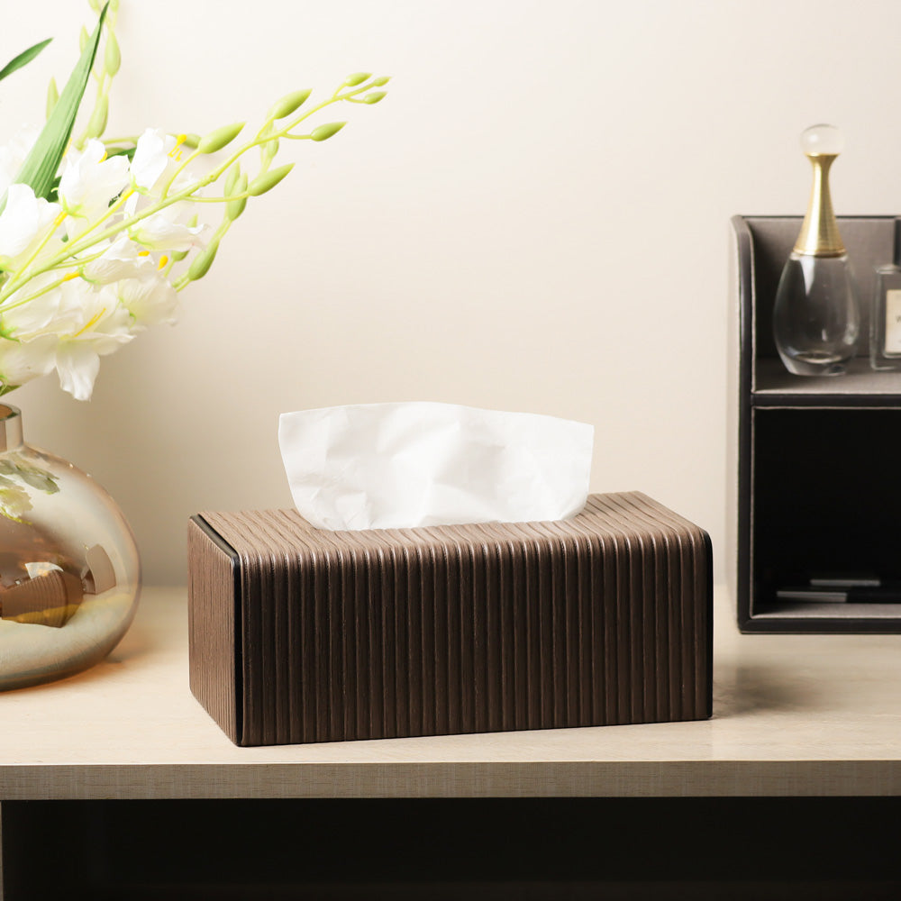 Edge Tissue Box Holder - Brown