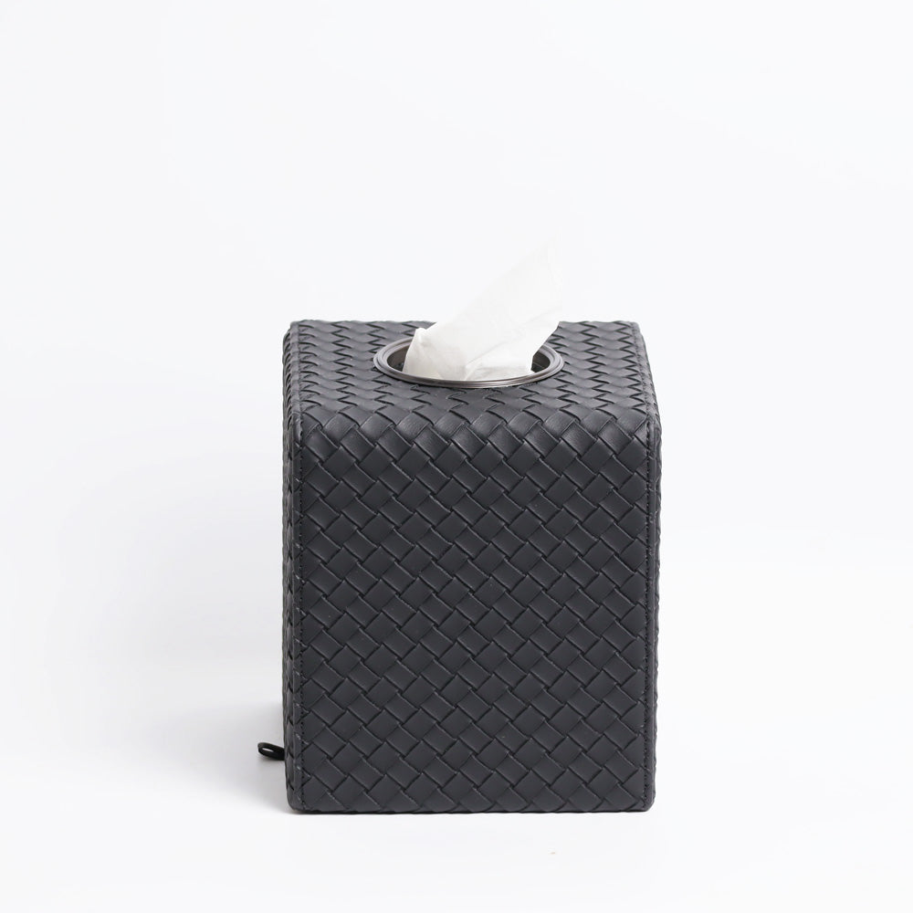 Cross Square Tissue Box Holder - Black