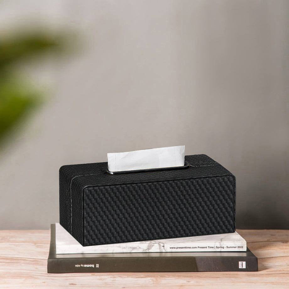 Links Tissue Box Holder - Black & Black