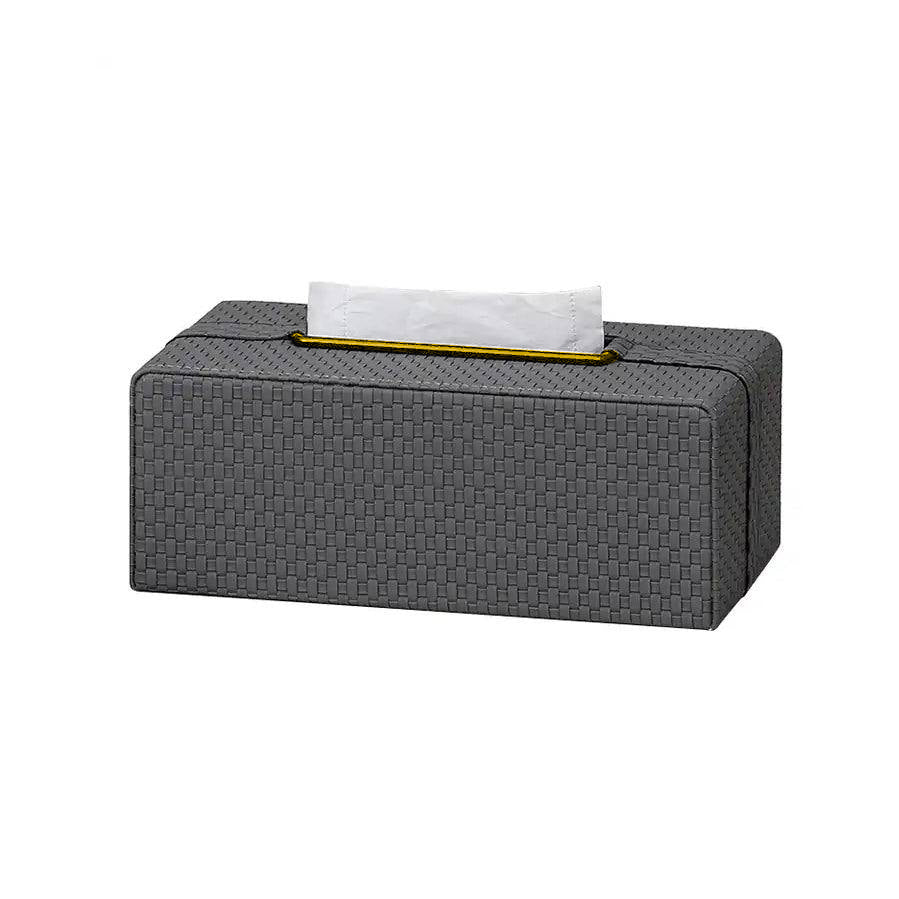 Links Tissue Box Holder - Dark Grey & Gold