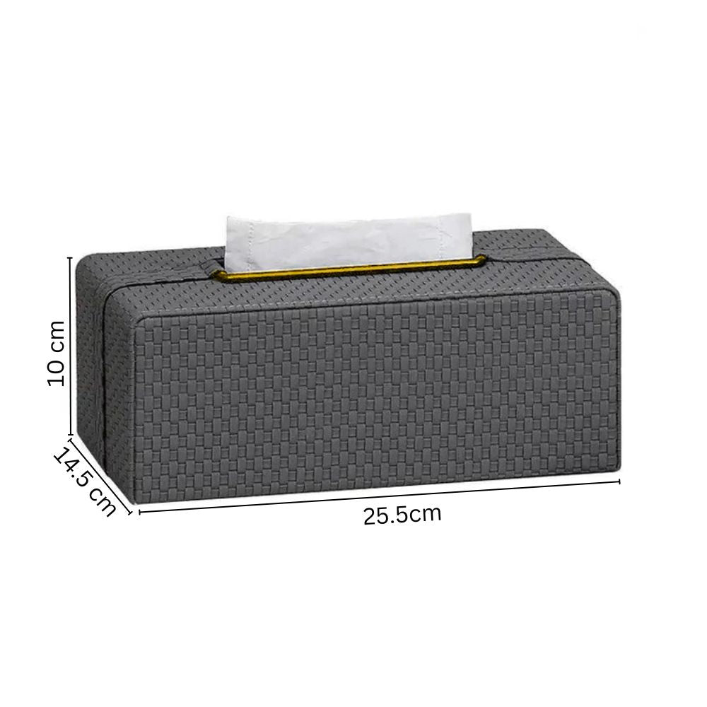 Links Tissue Box Holder - Dark Grey & Gold