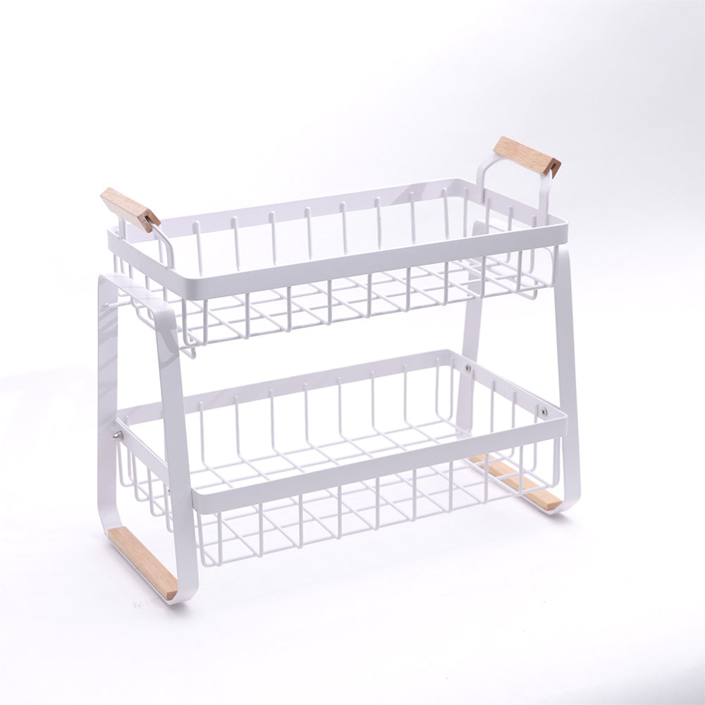 Locke 2-Tier Shelf with Removable Tray - White Natural
