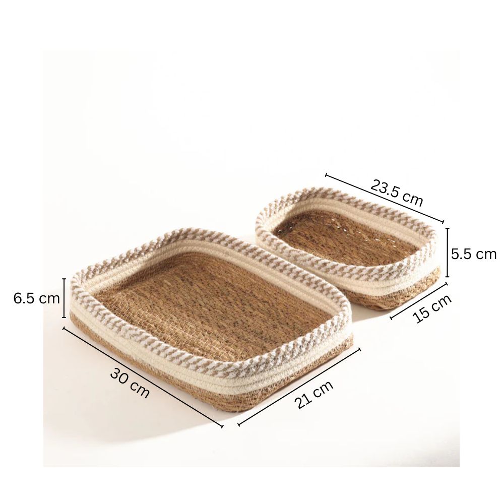 Lore Storage Baskets, Set of 2 - Natural Cream