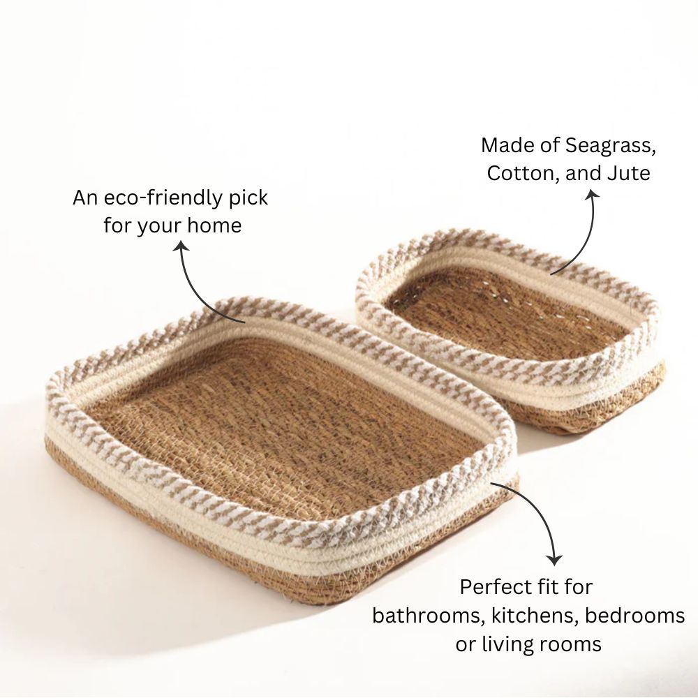 Lore Storage Baskets, Set of 2 - Natural Cream