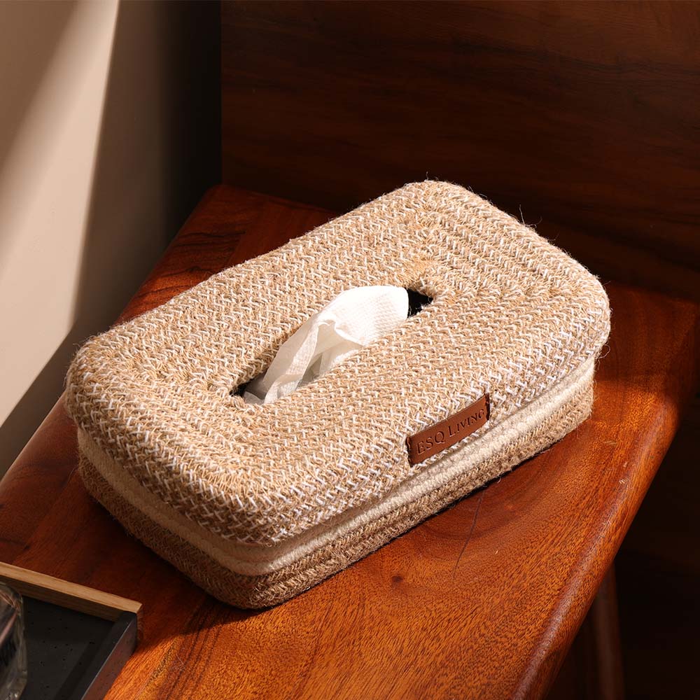 Lore Tissue Box Holder - Natural Cream