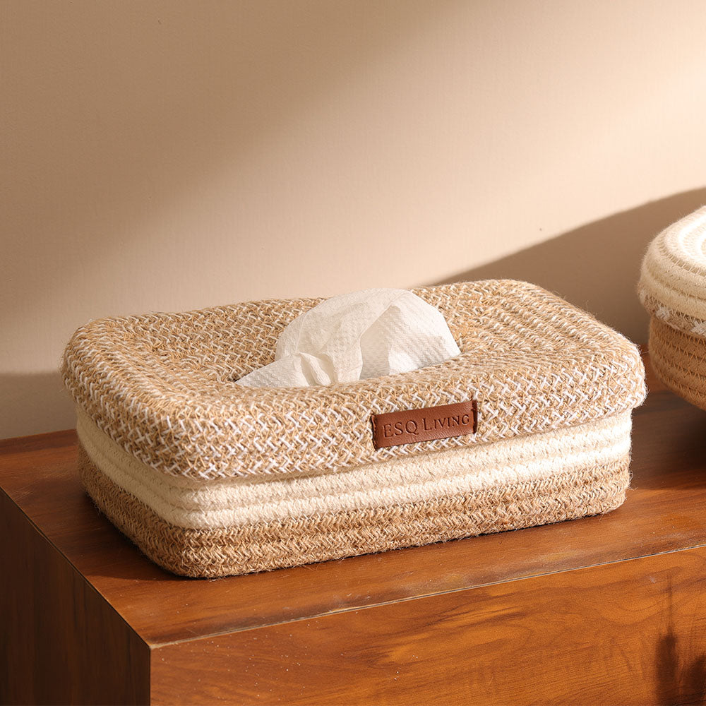 Lore Tissue Box Holder - Natural Cream