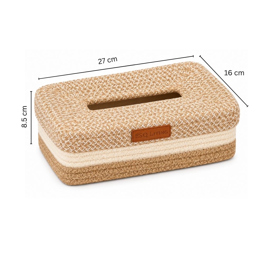 Lore Tissue Box Holder - Natural Cream