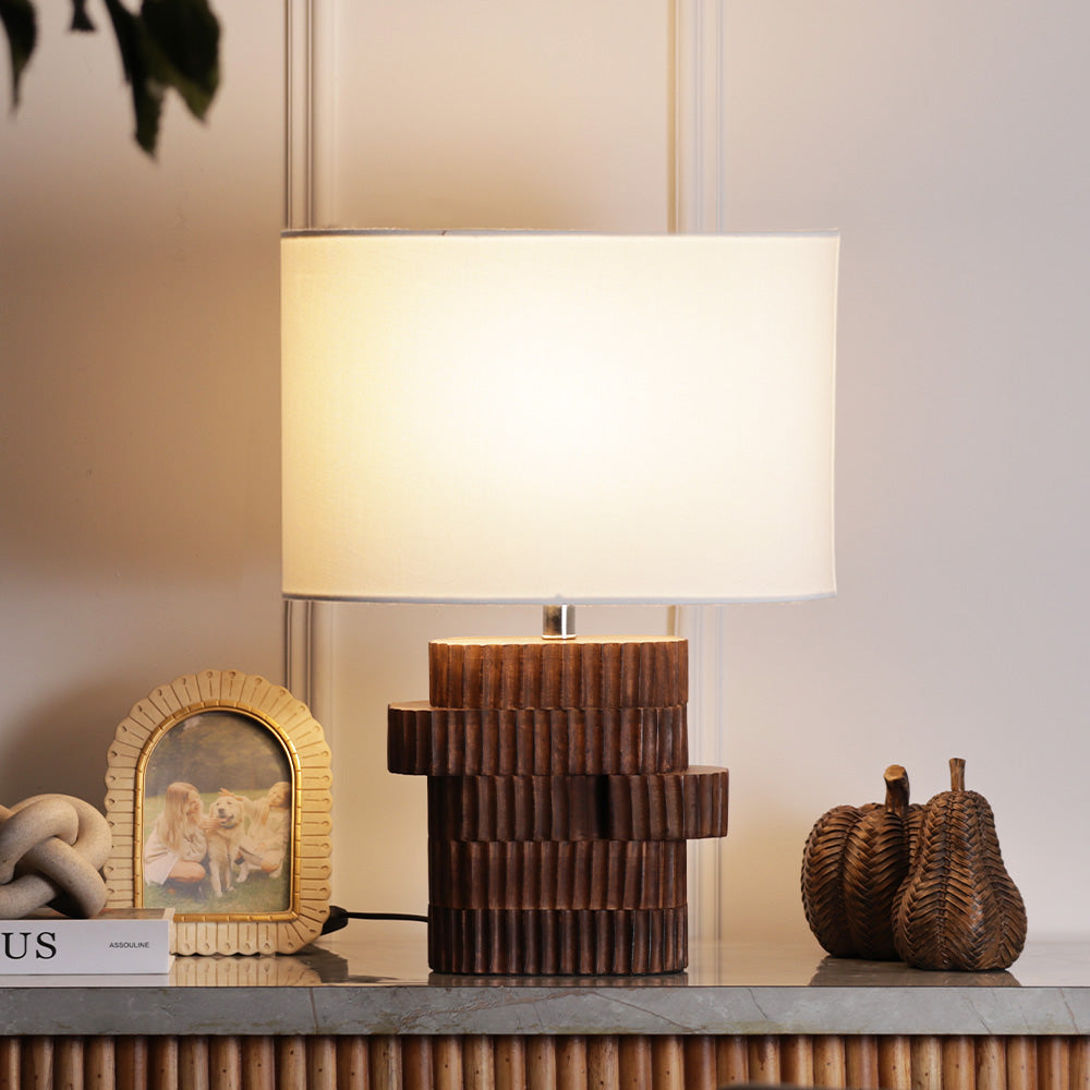 Lori Wooden Table Lamp XL - Natural Brown