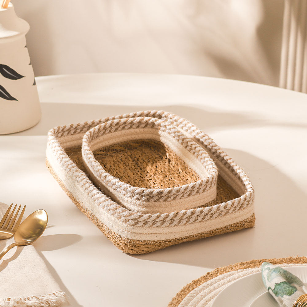 Lore Storage Baskets, Set of 2 - Natural Cream