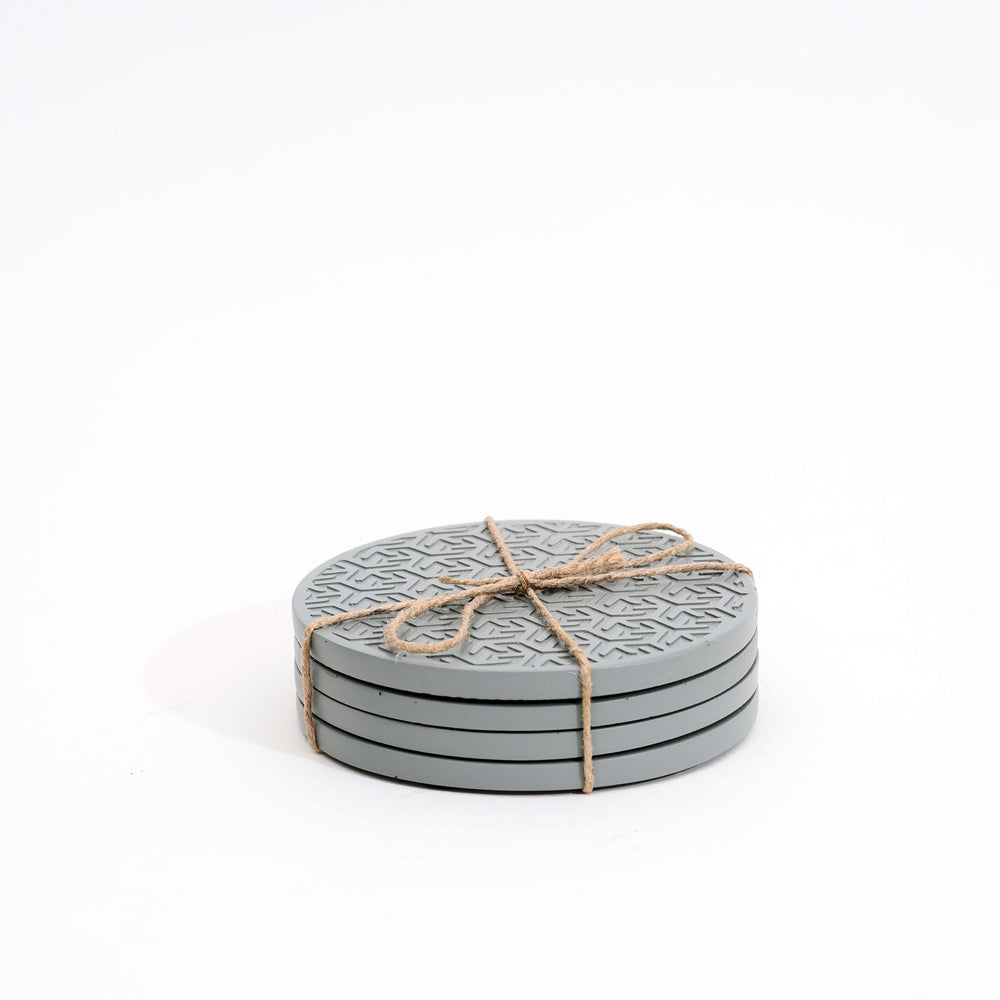 Lucas Round Coasters, Set of 4 - Speckled Grey