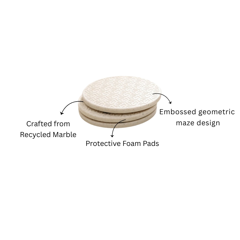 Lucas Round Coasters, Set of 4 - Speckled Cream