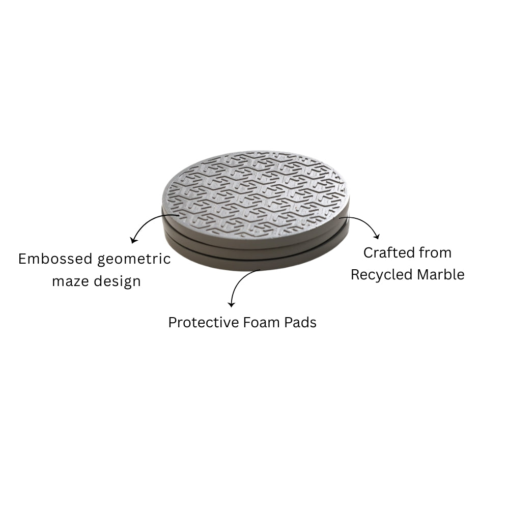 Lucas Round Coasters, Set of 4 - Speckled Grey