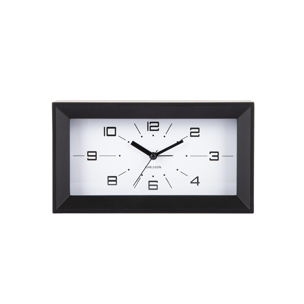 Lujo Rectangle Alarm Clock - Black