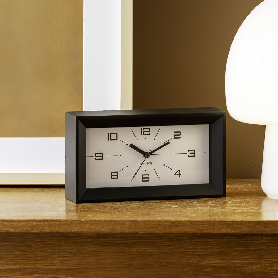 Lujo Rectangle Alarm Clock - Black