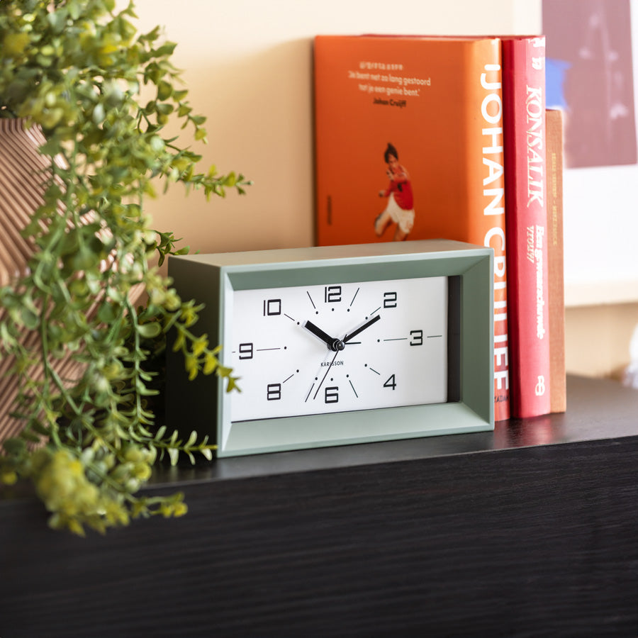 Lujo Rectangle Alarm Clock - Jungle Green