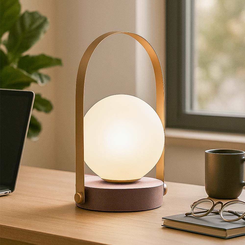 Luma Frosted Table Lamp Large - Brown Gold