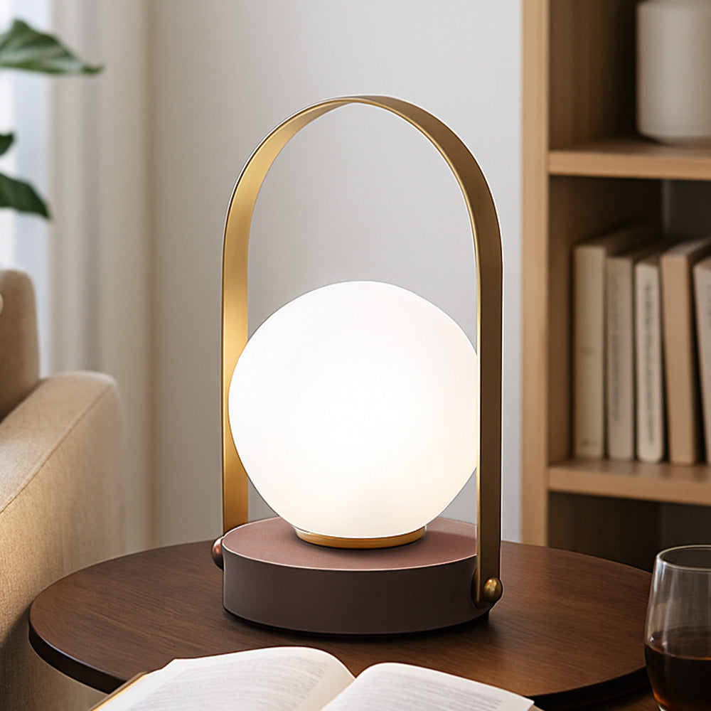 Luma Frosted Table Lamp Large - Brown Gold