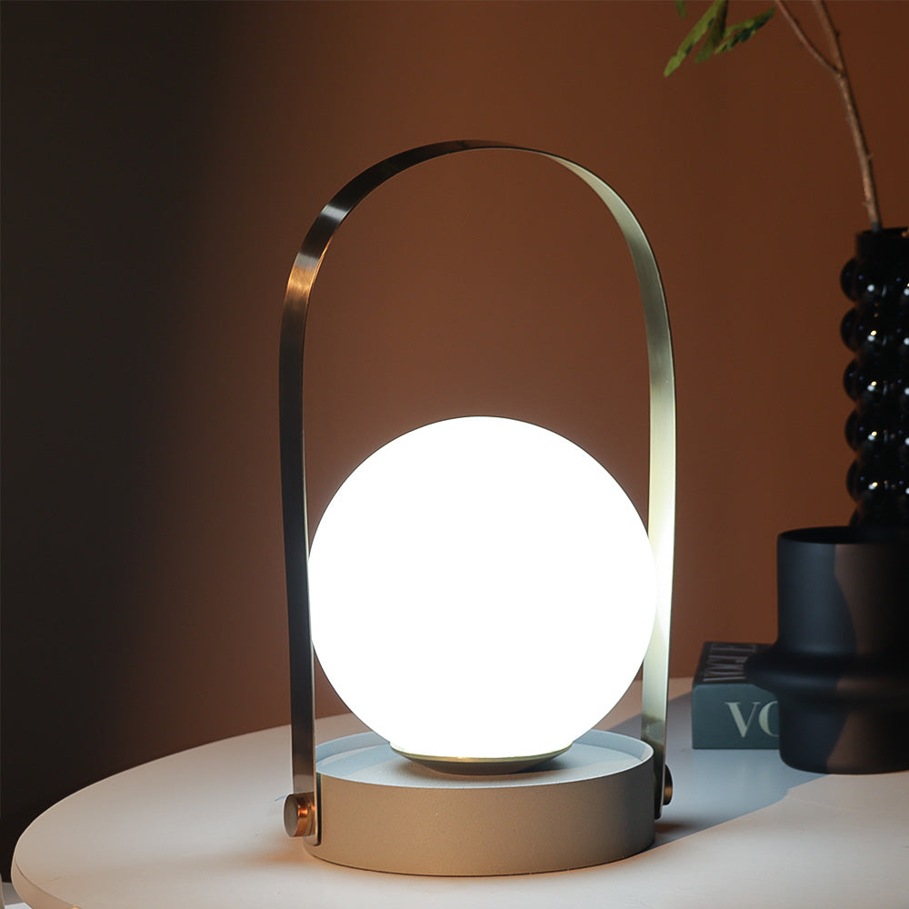 Luma Frosted Table Lamp Large - Grey Gold