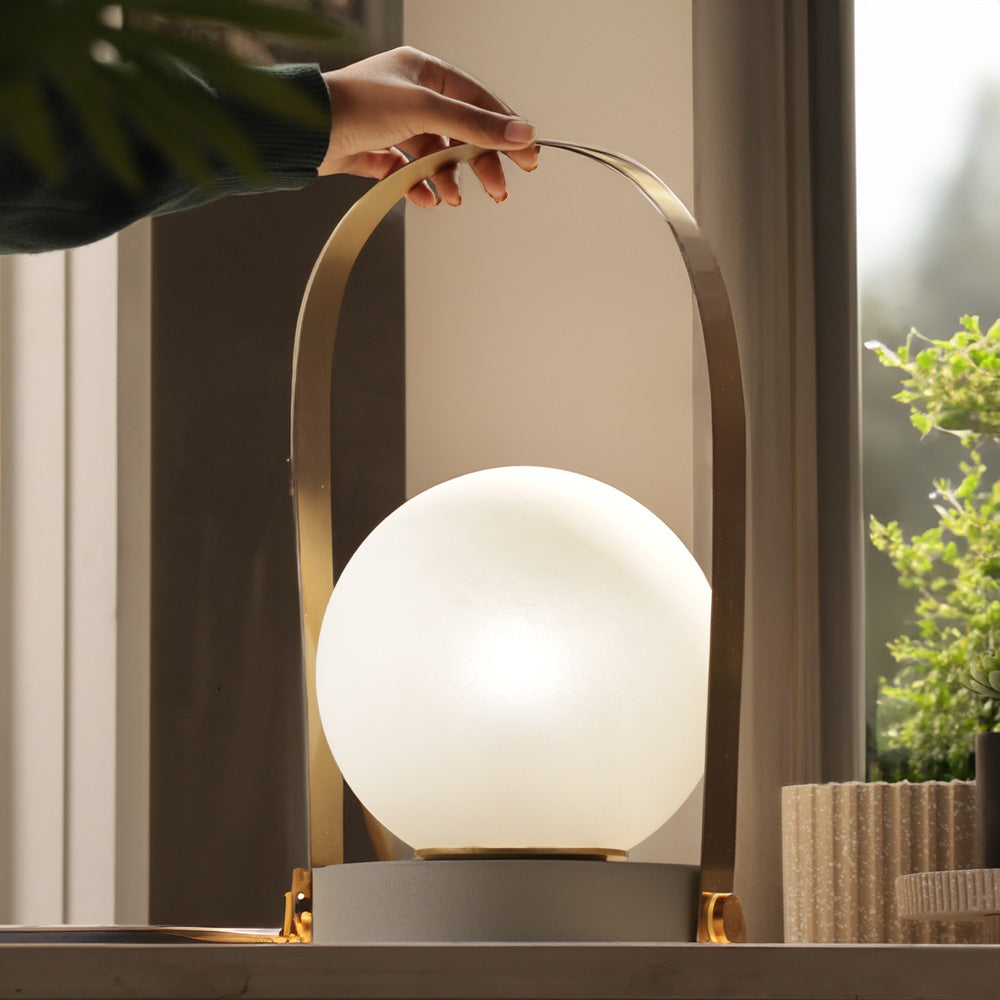 Luma Frosted Table Lamp Large - Grey Gold