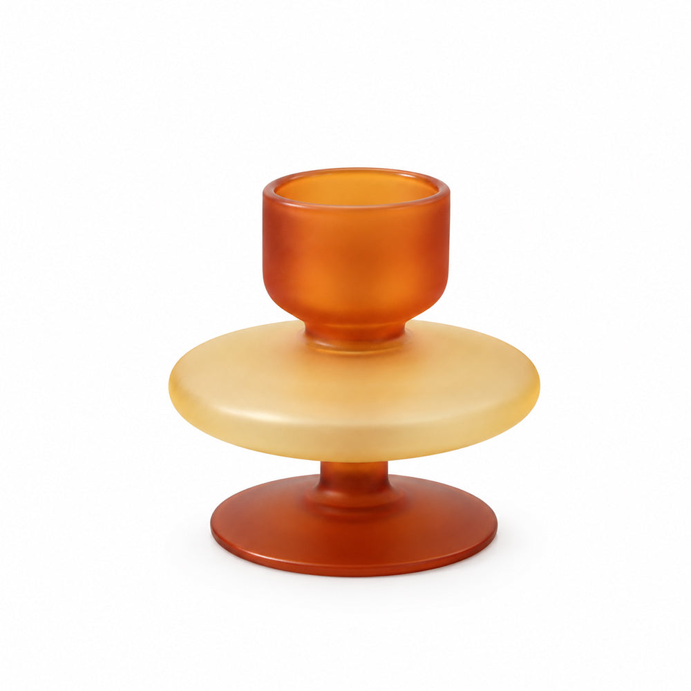 Lumine Glass Tealight Holder - Frosted Amber