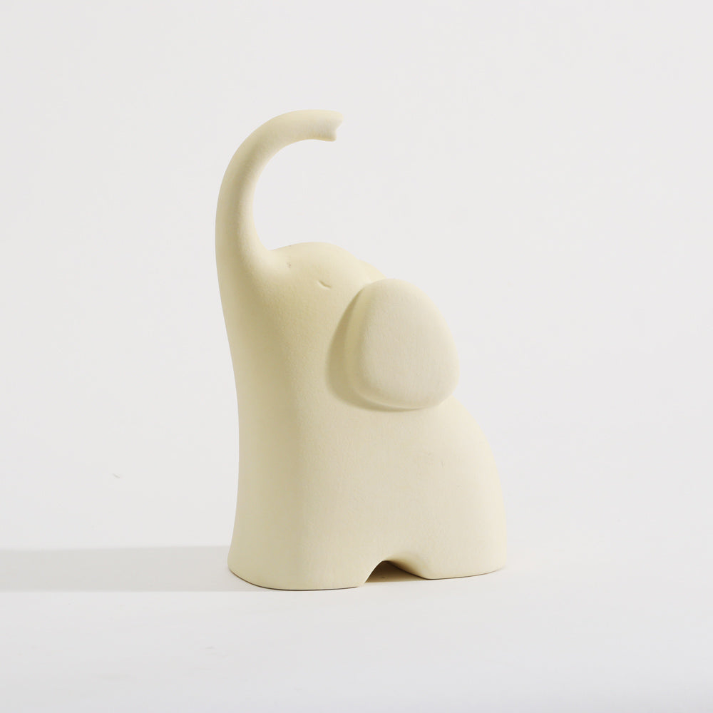Luna Elephant Decorative Sculpture Small - Cream