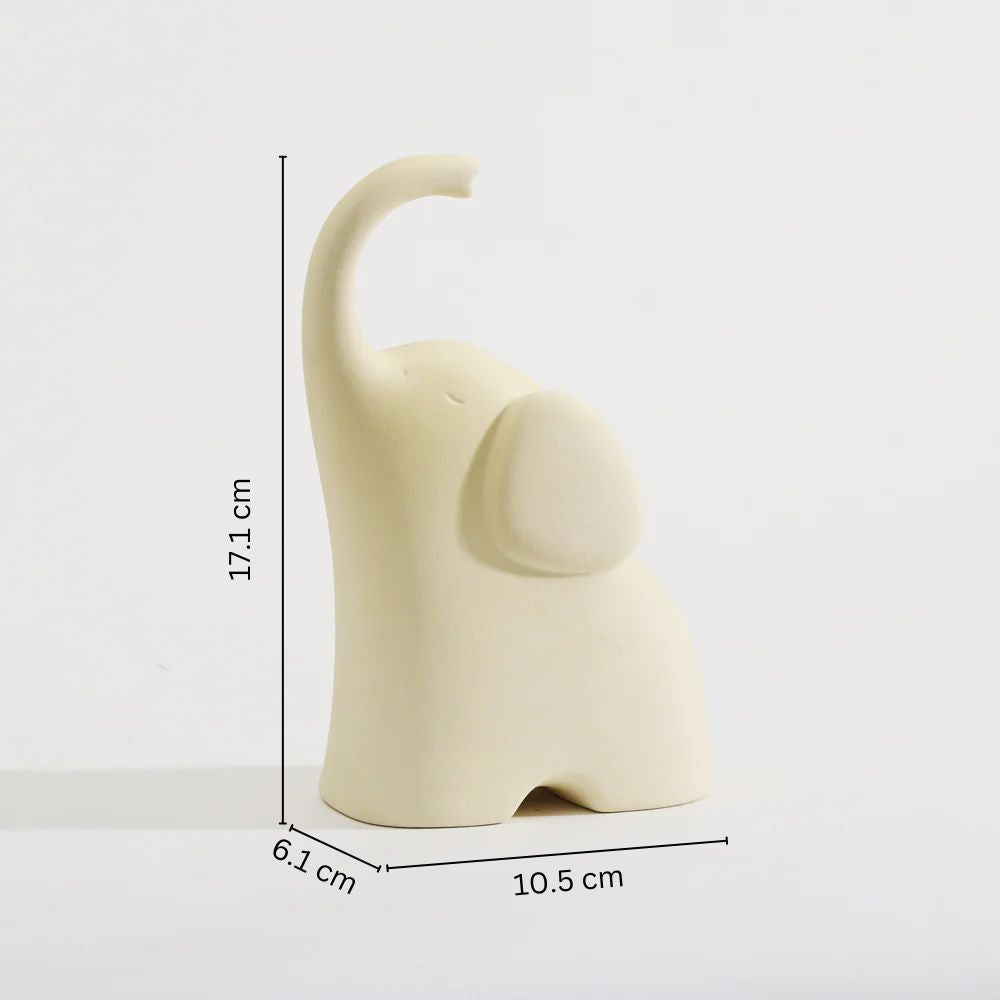 Luna Elephant Decorative Sculpture Small - Cream