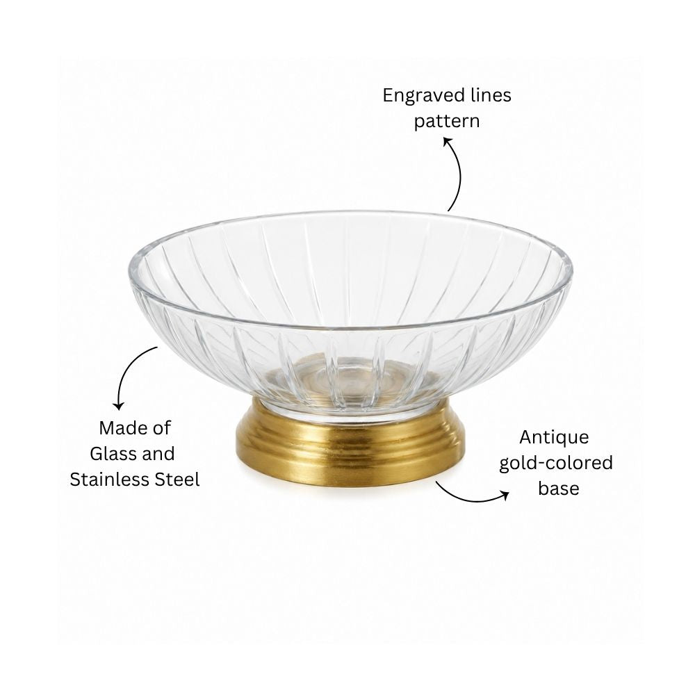 Luna Glass Soap Dish - Clear Gold