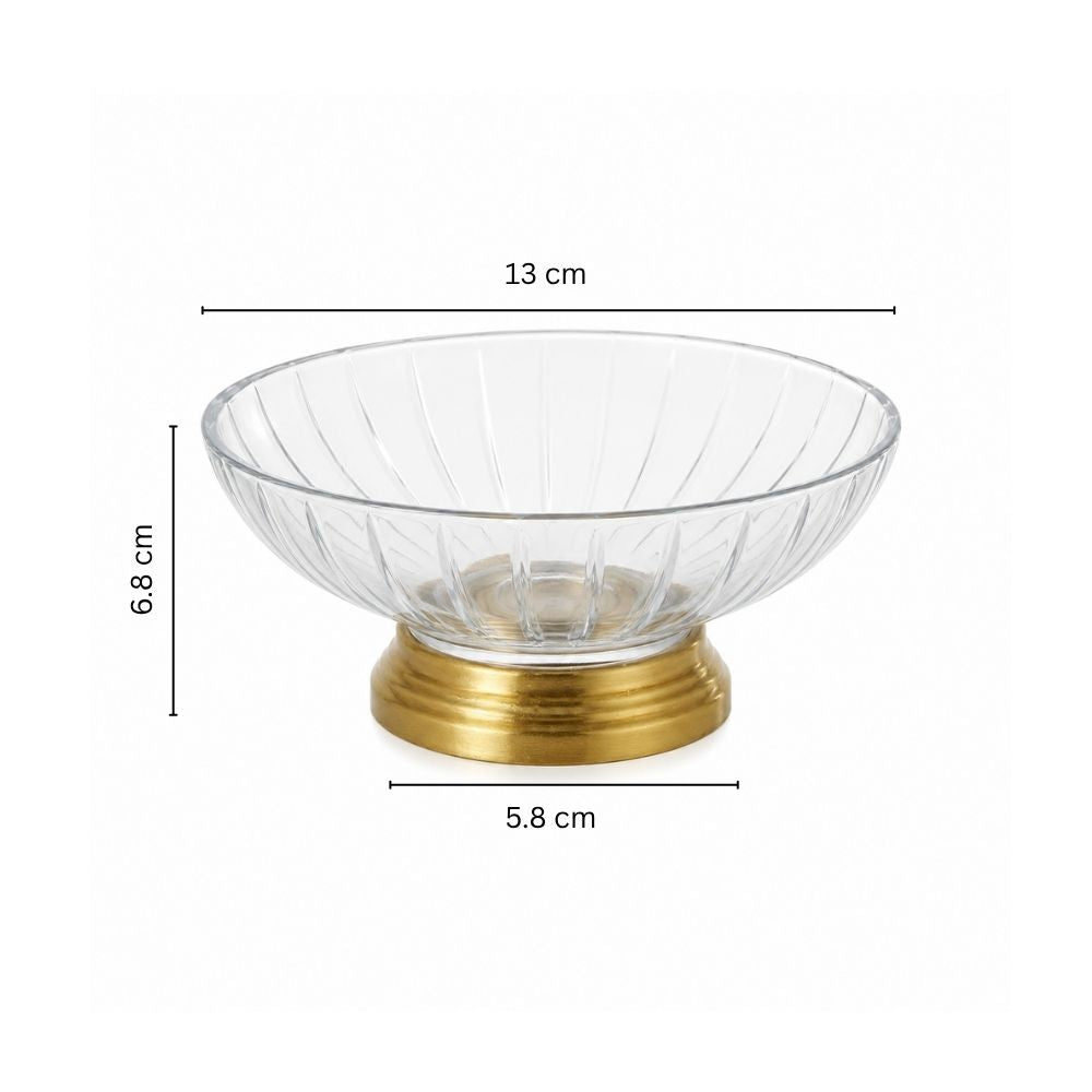 Luna Glass Soap Dish - Clear Gold