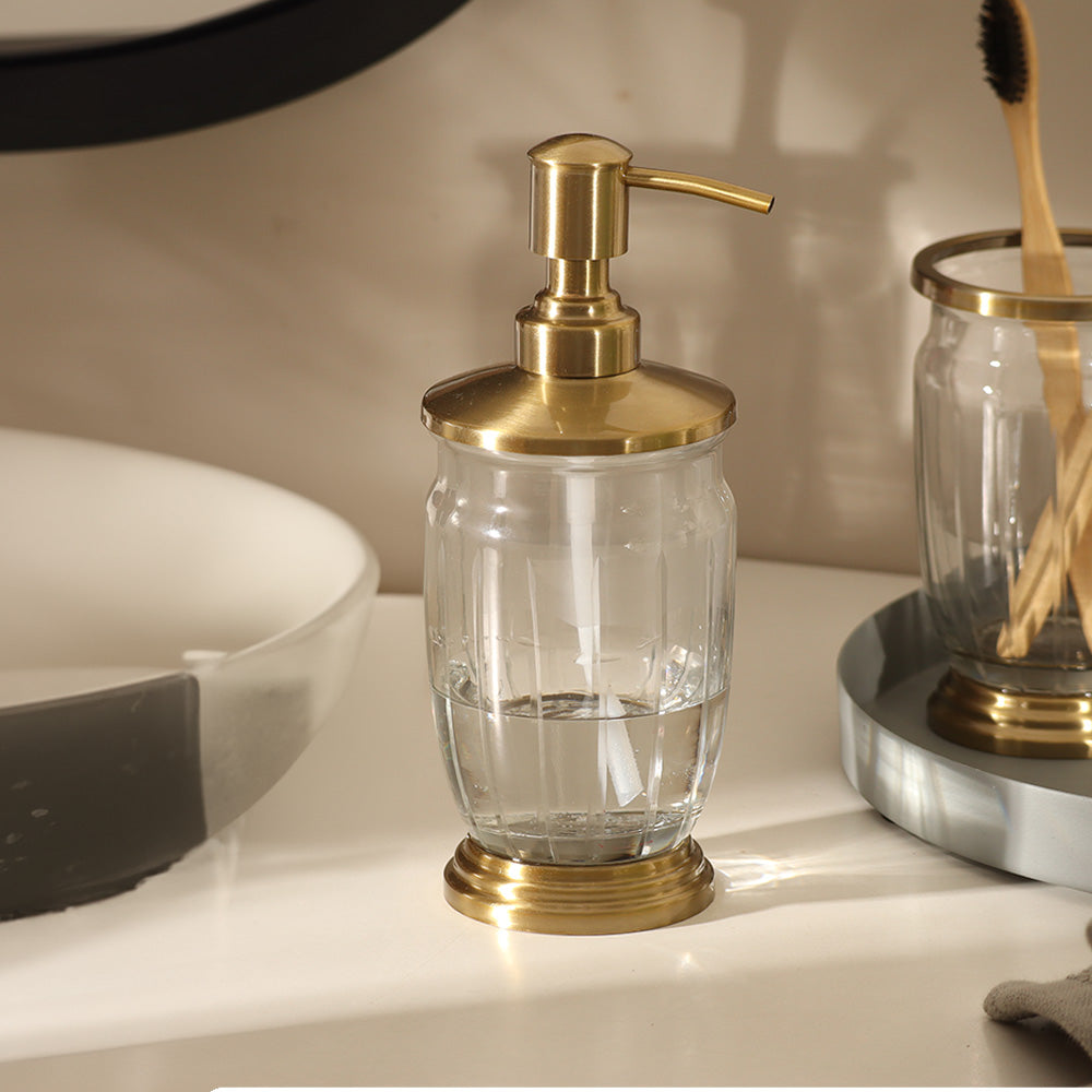 Luna Glass Soap Dispenser - Clear Gold