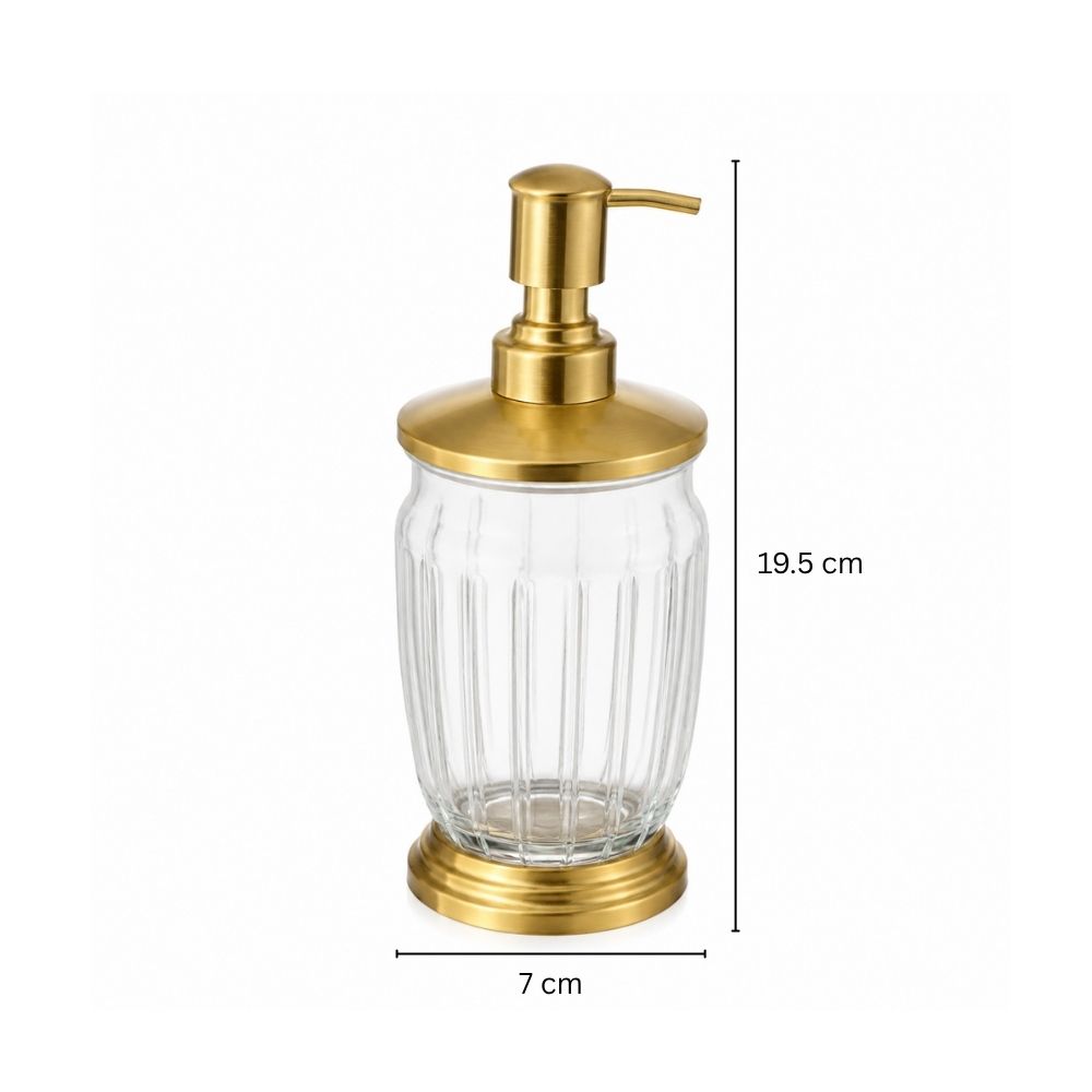 Luna Glass Soap Dispenser - Clear Gold