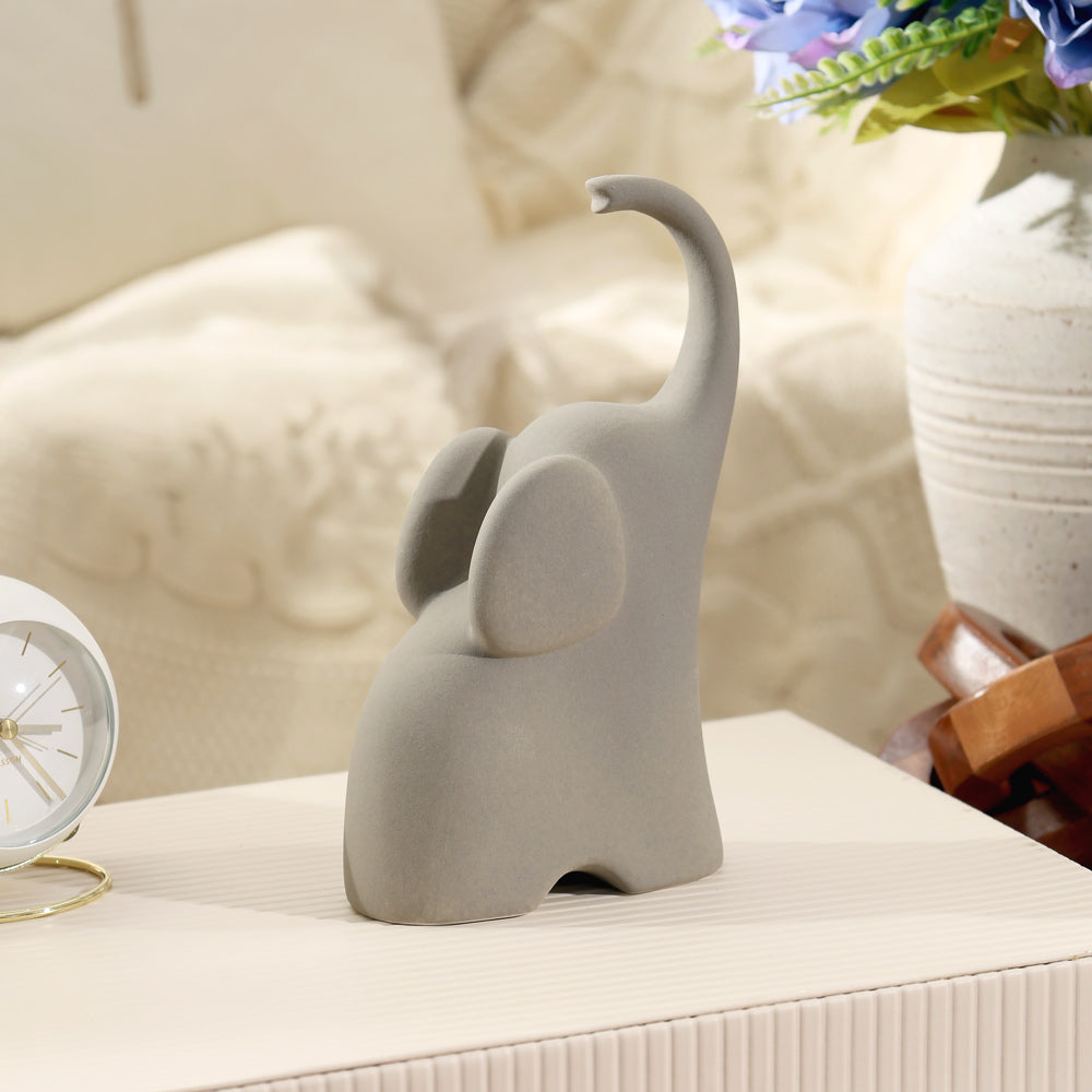 Luna Elephant Decorative Sculpture Medium - Grey