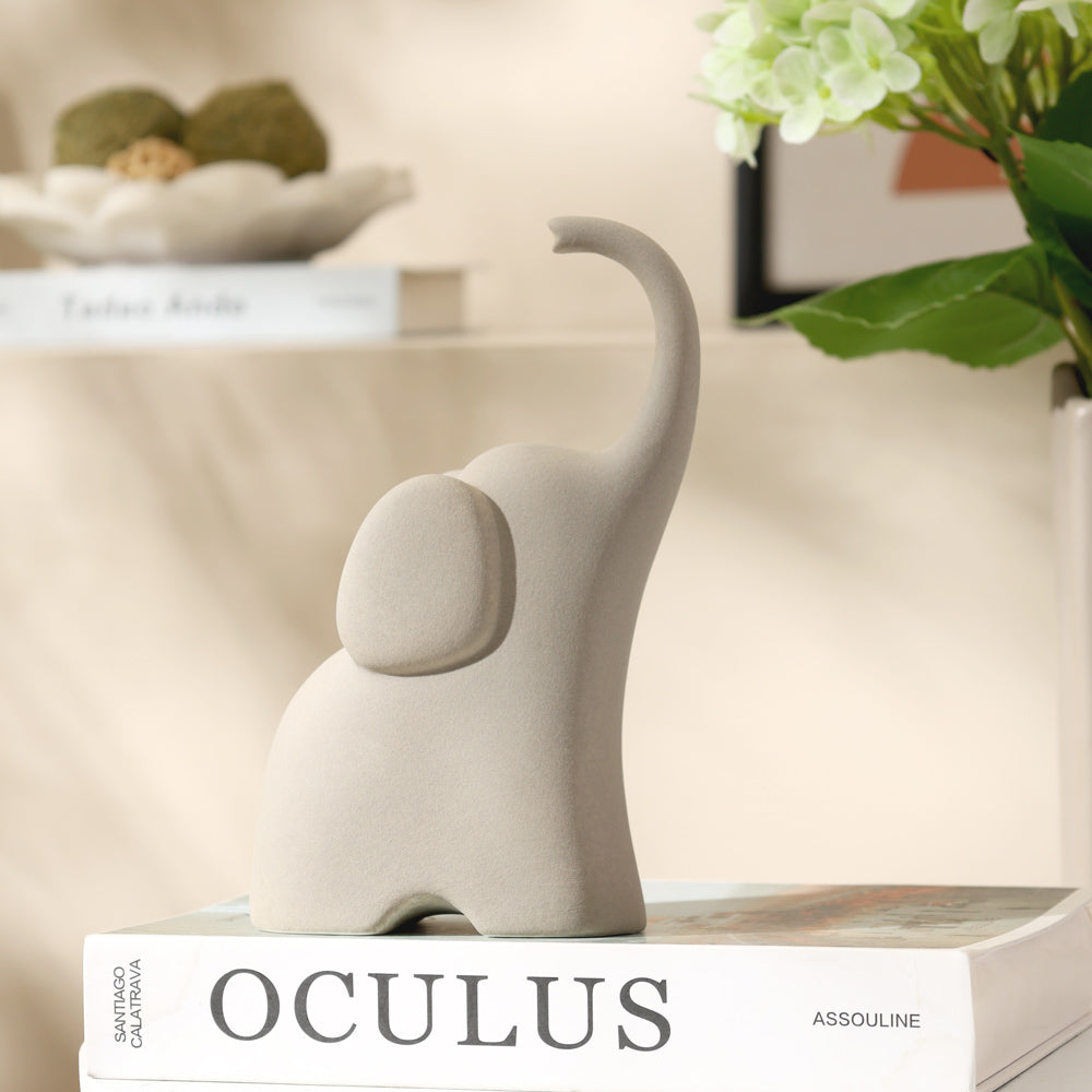 Luna Elephant Decorative Sculpture Medium - Grey