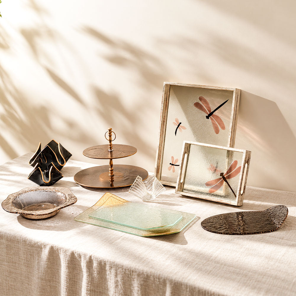 Luxatio Serving Platter Small - Clear Gold