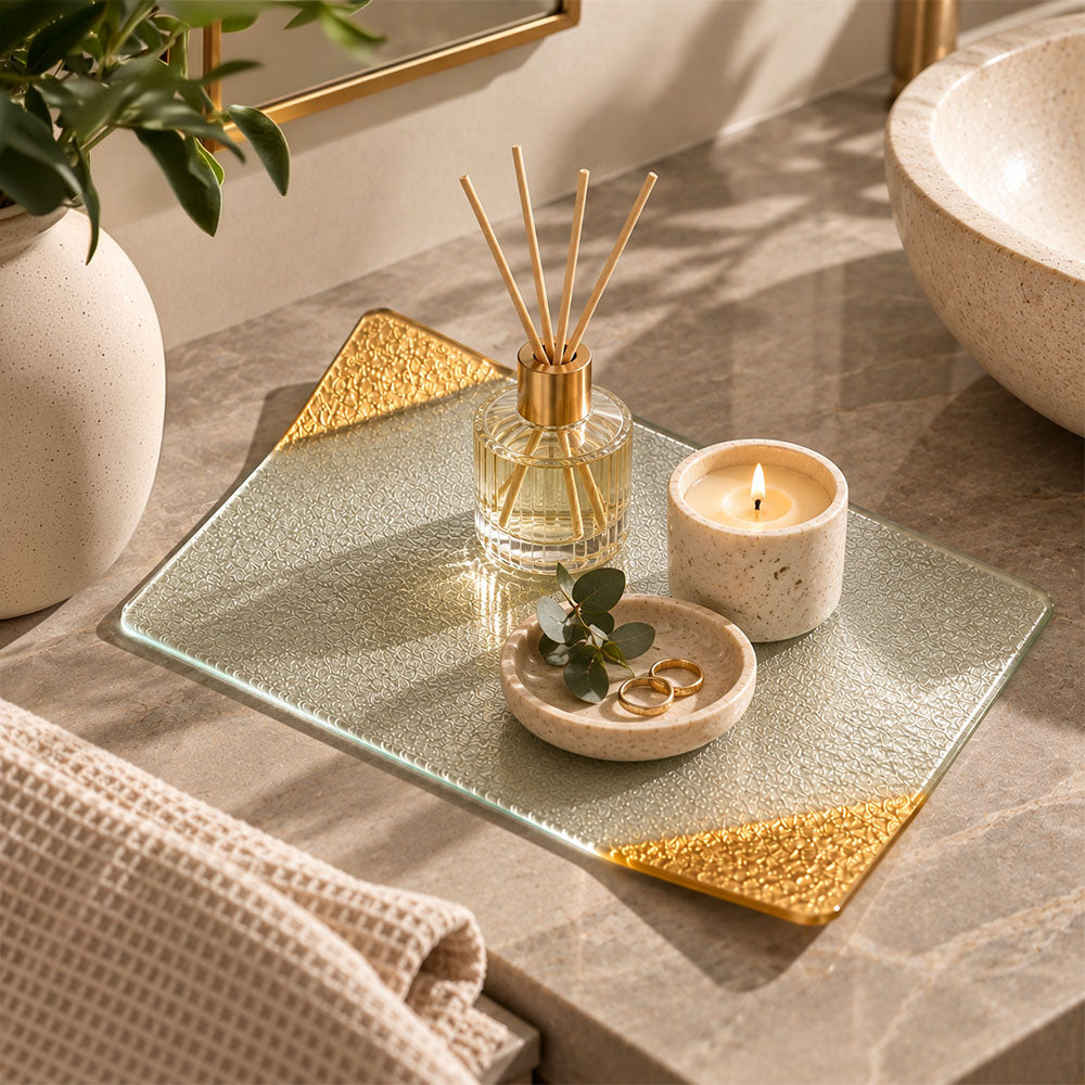 Luxatio Serving Platter Large - Clear Gold