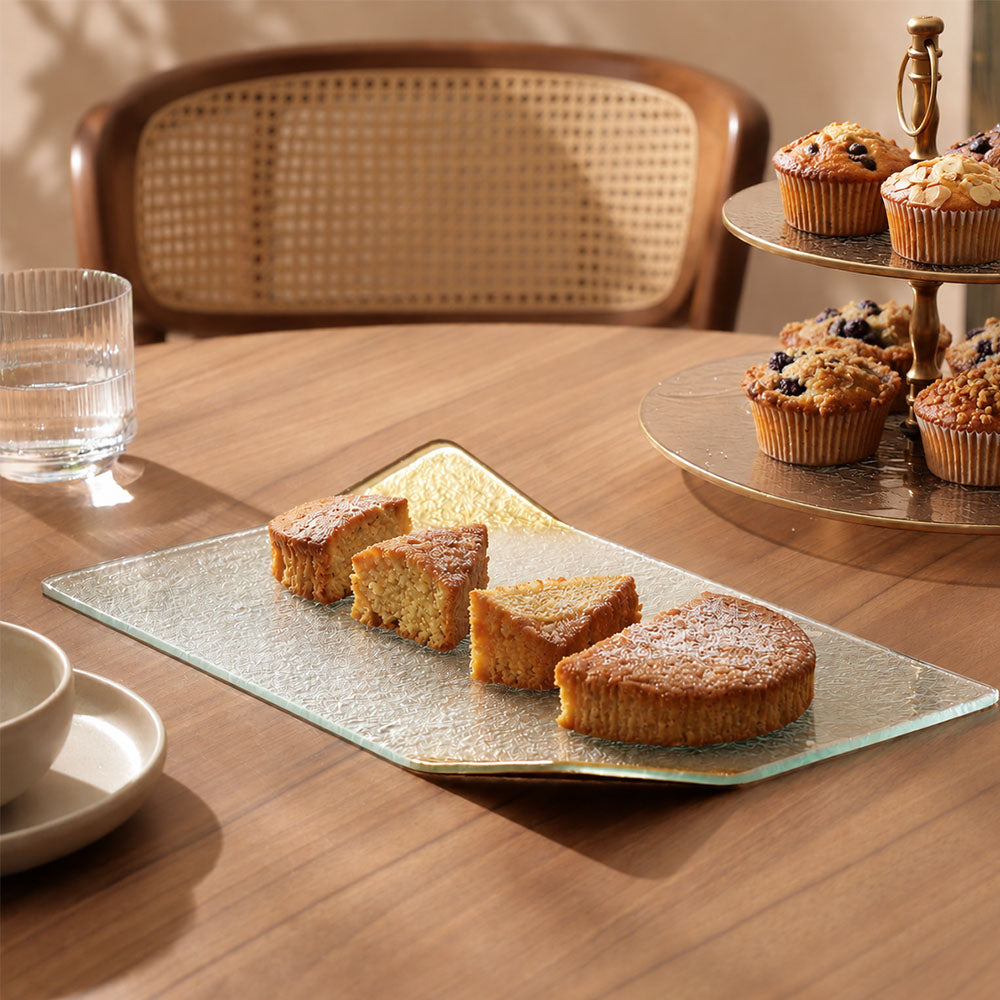 Luxatio Serving Platter Large - Clear Gold