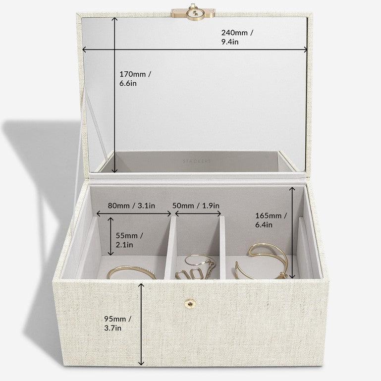Luxury Classic Jewellery Box - Dusky Blue