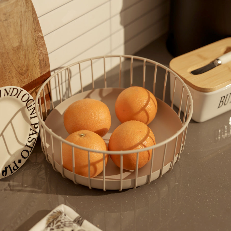 Lyne Round Basket Medium - Taupe