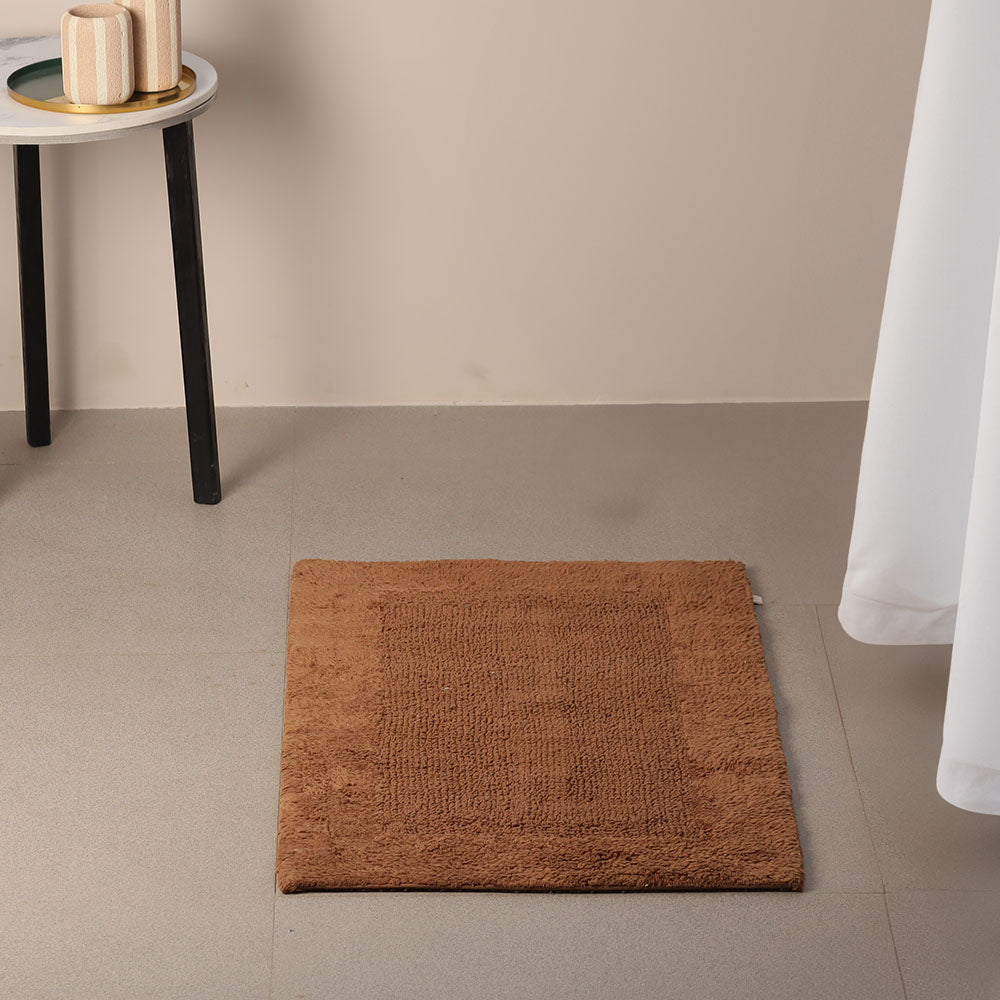 Lynn Reversible Handloom Bathmat - Walnut Brown