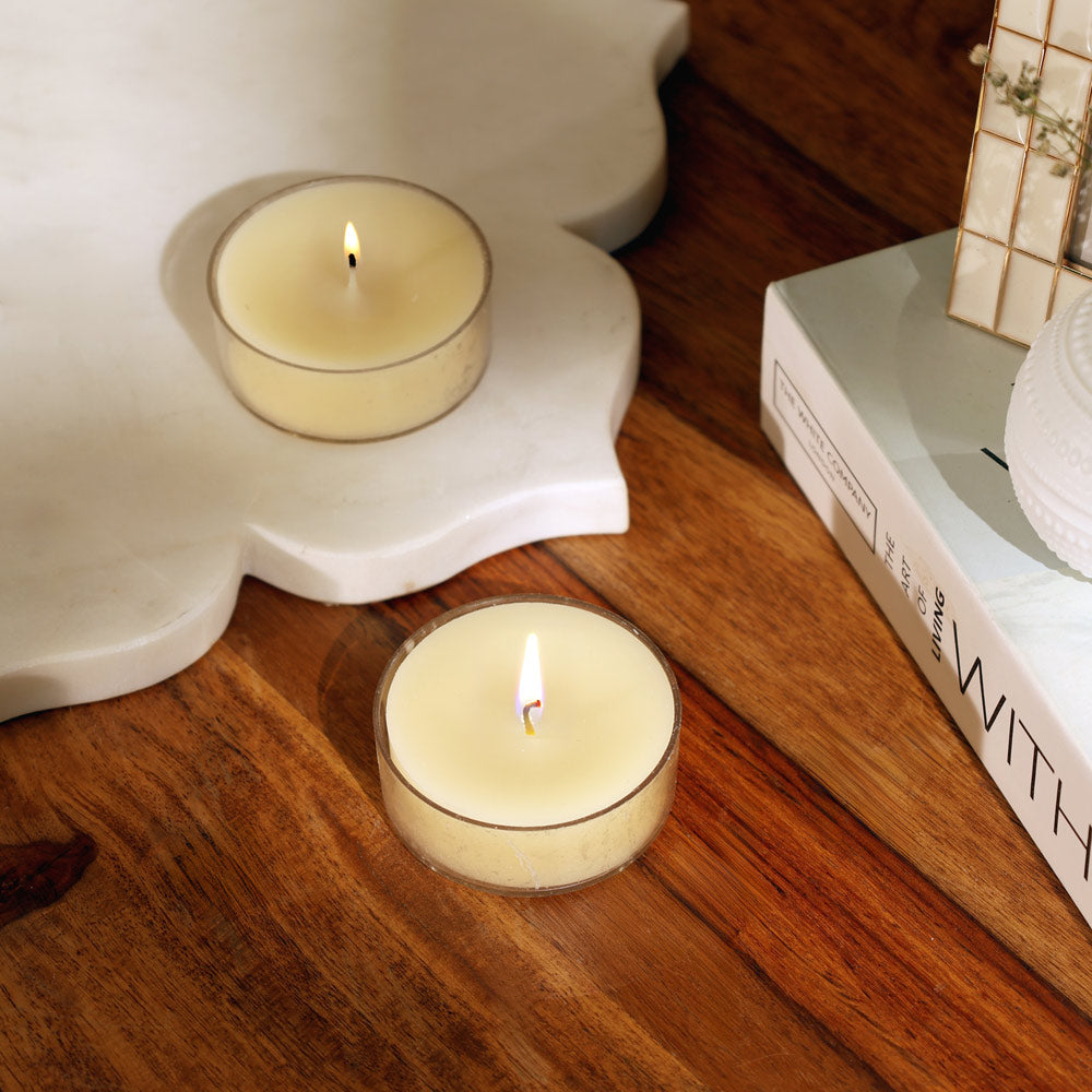 Fana Tealights Large, Set of 4 - Cream