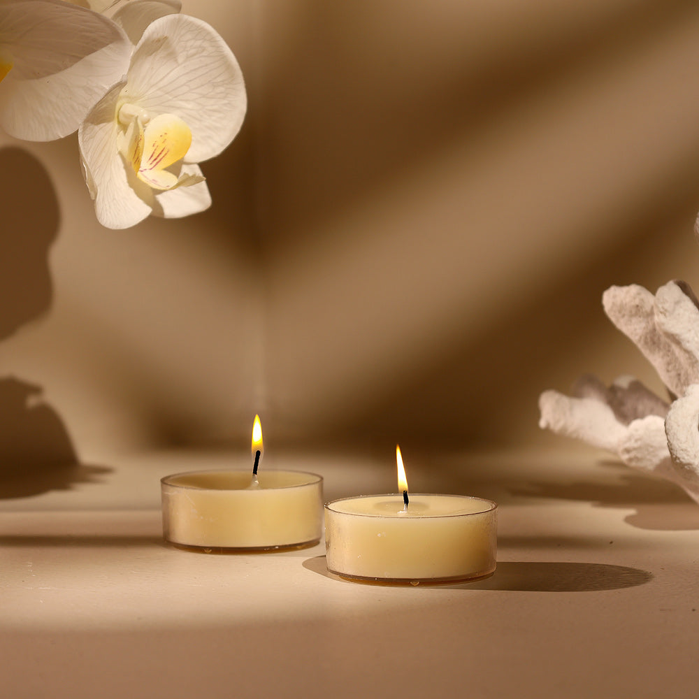 Fana Tealights Large, Set of 4 - Cream