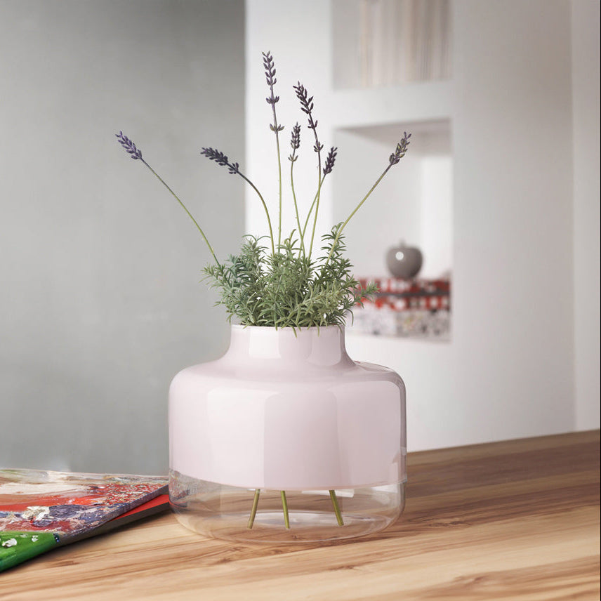 Magnolia Medium Glass Vase - Opal Pink