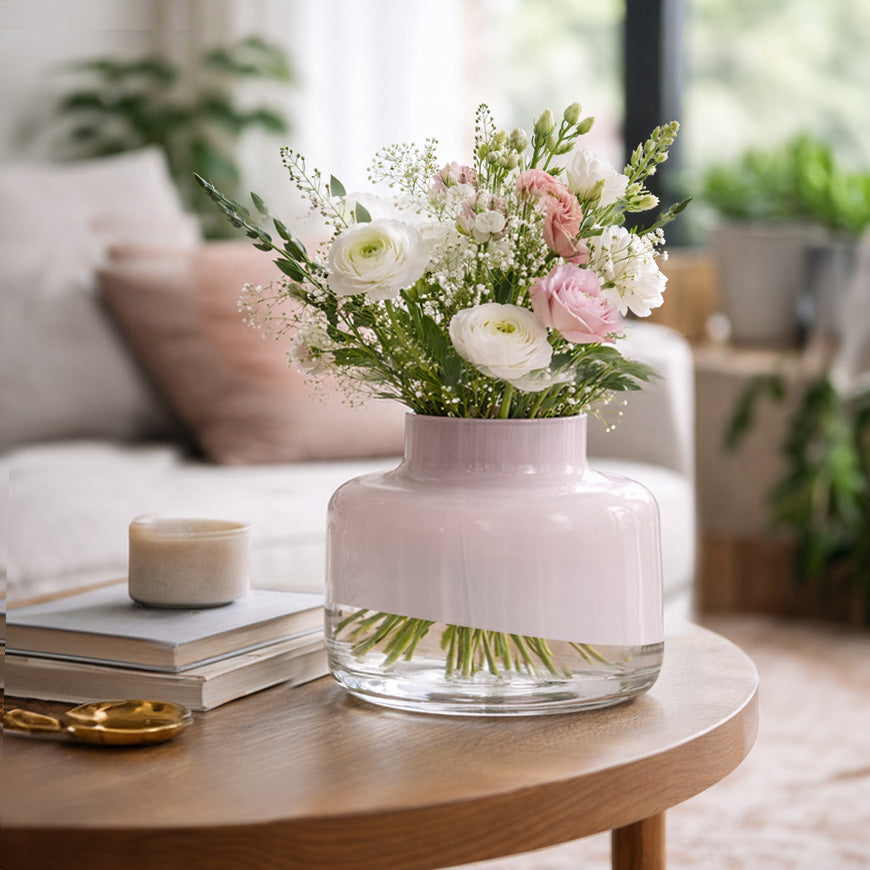 Magnolia Medium Glass Vase - Opal Pink