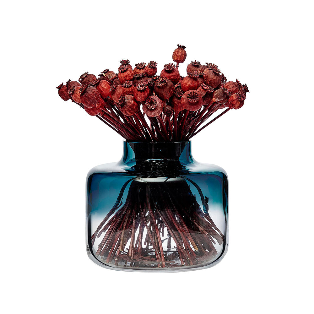 Magnolia Medium Glass Vase - Steel Blue