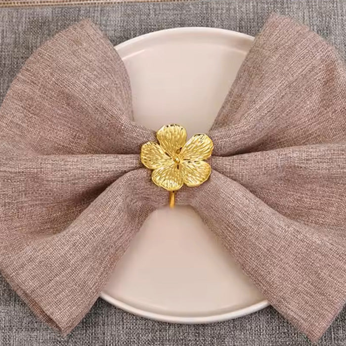 Magnolia Napkin Rings, Set of 6 - Gold