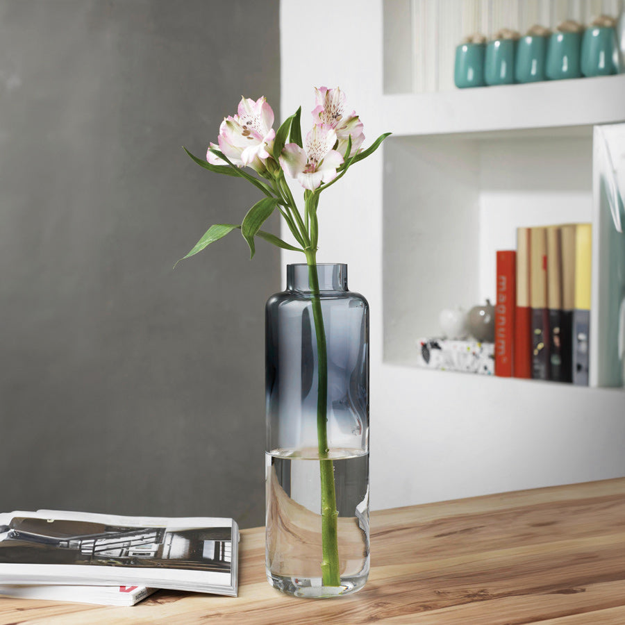 Magnolia Slim Glass Vase - Steel Blue