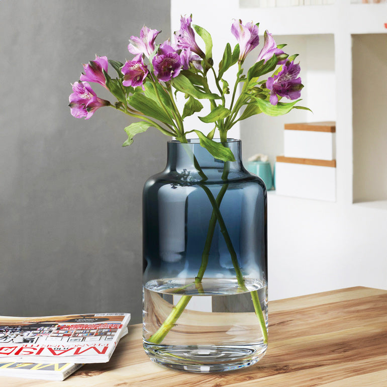 Magnolia Tall Glass Vase - Steel Blue