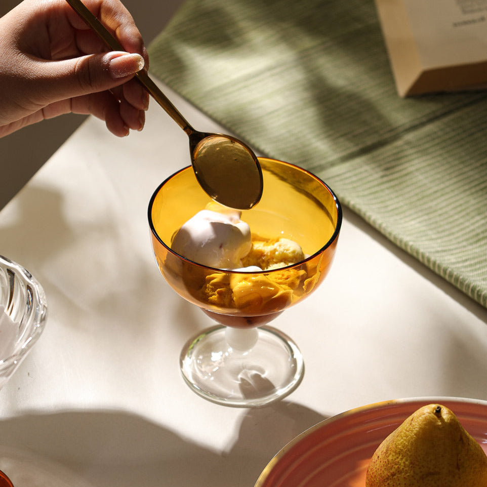 Haven Glass Dessert Cups, Set of 2 - Amber