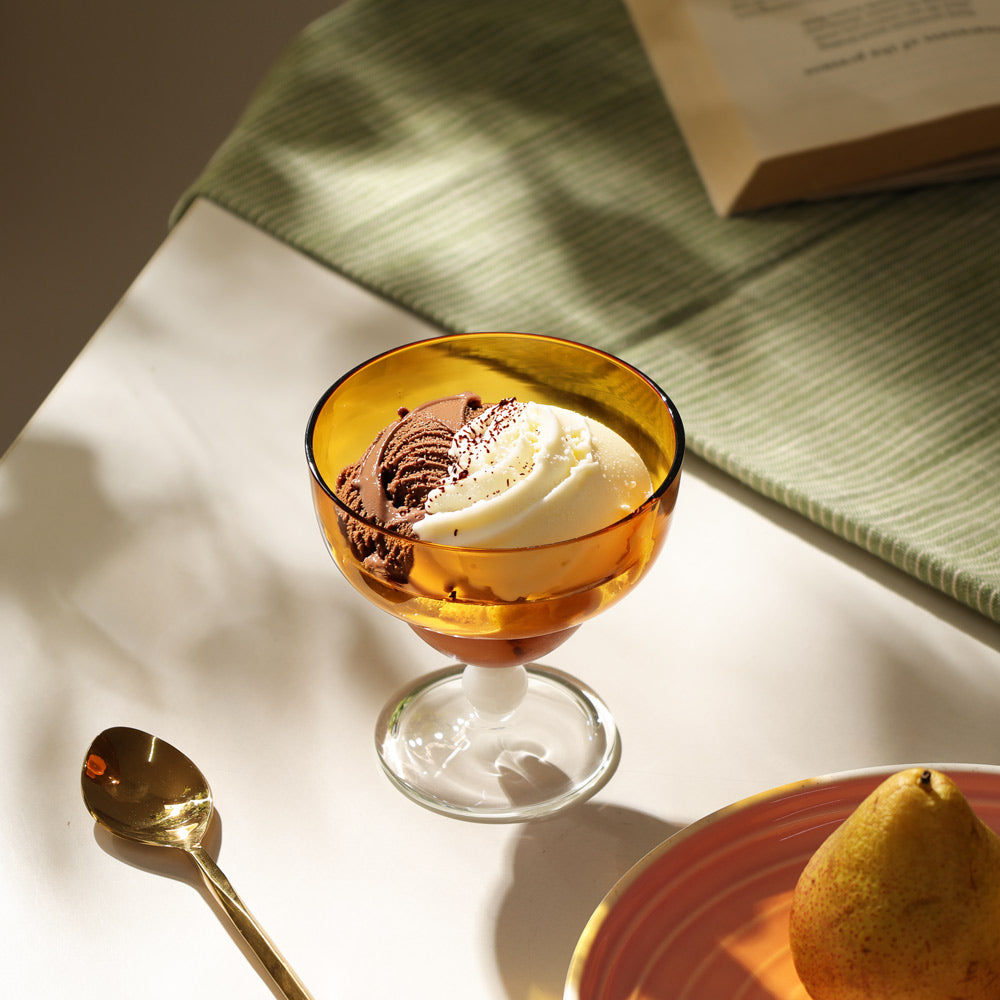 Haven Glass Dessert Cups, Set of 2 - Amber