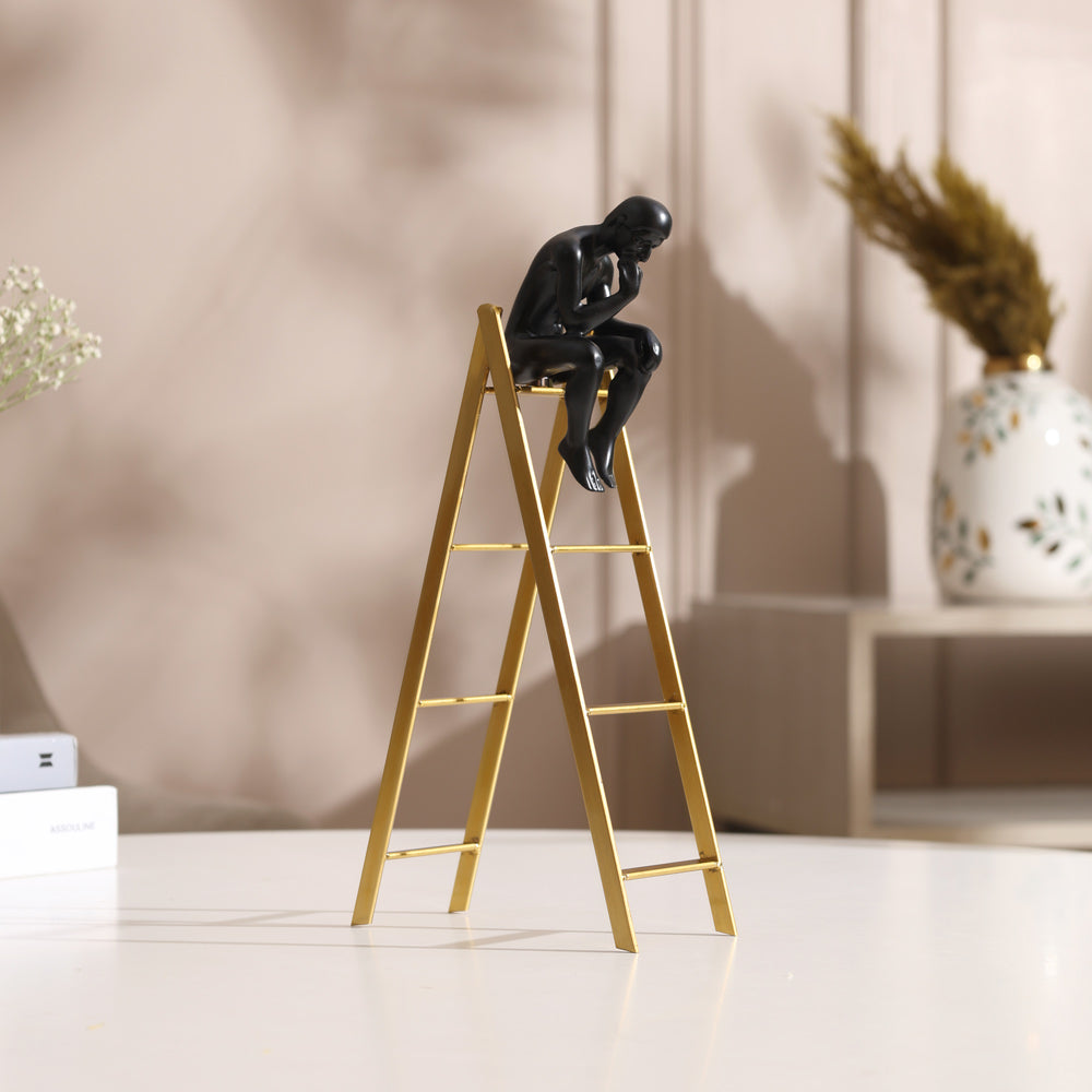 Man on Ladder Decorative Accent - Black & Gold