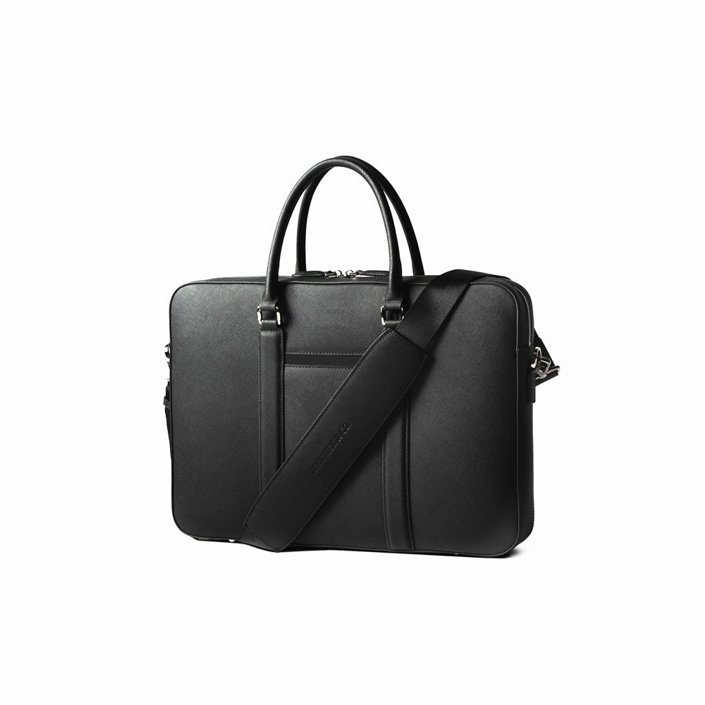 Manhattan Leather Briefcase - Black